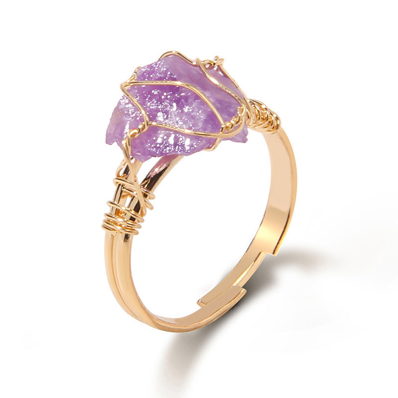 Life of Istanbul night moon Crystal ring - Purple Color