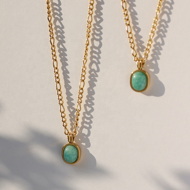 Amazonite Gemstone Pendant Necklace