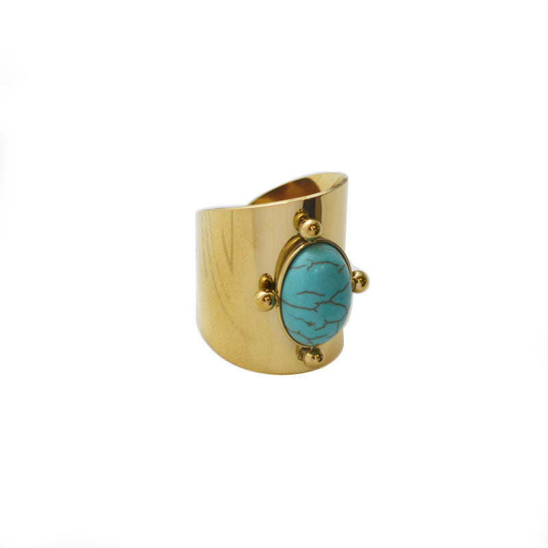 Copy of Beloved Natural Stone Ring - Cyan Color