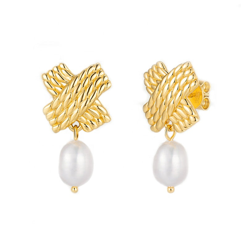 Devon Drop Dainty Pearl Earrings