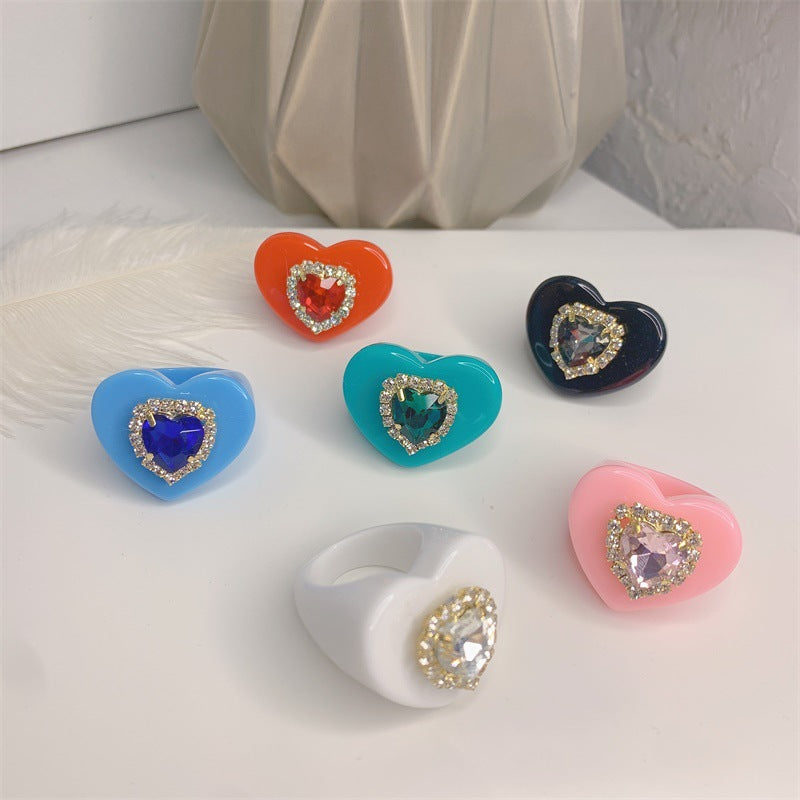 Blue Sapphire Candy Swarovski Crystal Rings