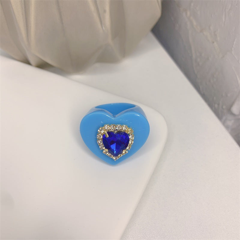 Blue Sapphire Candy Swarovski Crystal Rings