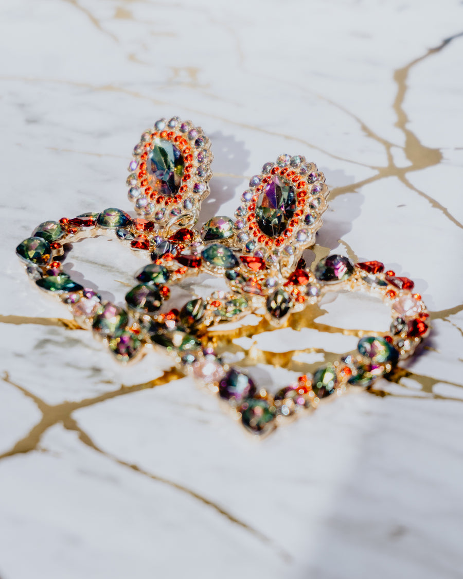 LIMITED EDITION MARBLE Sequin Heart Earrings