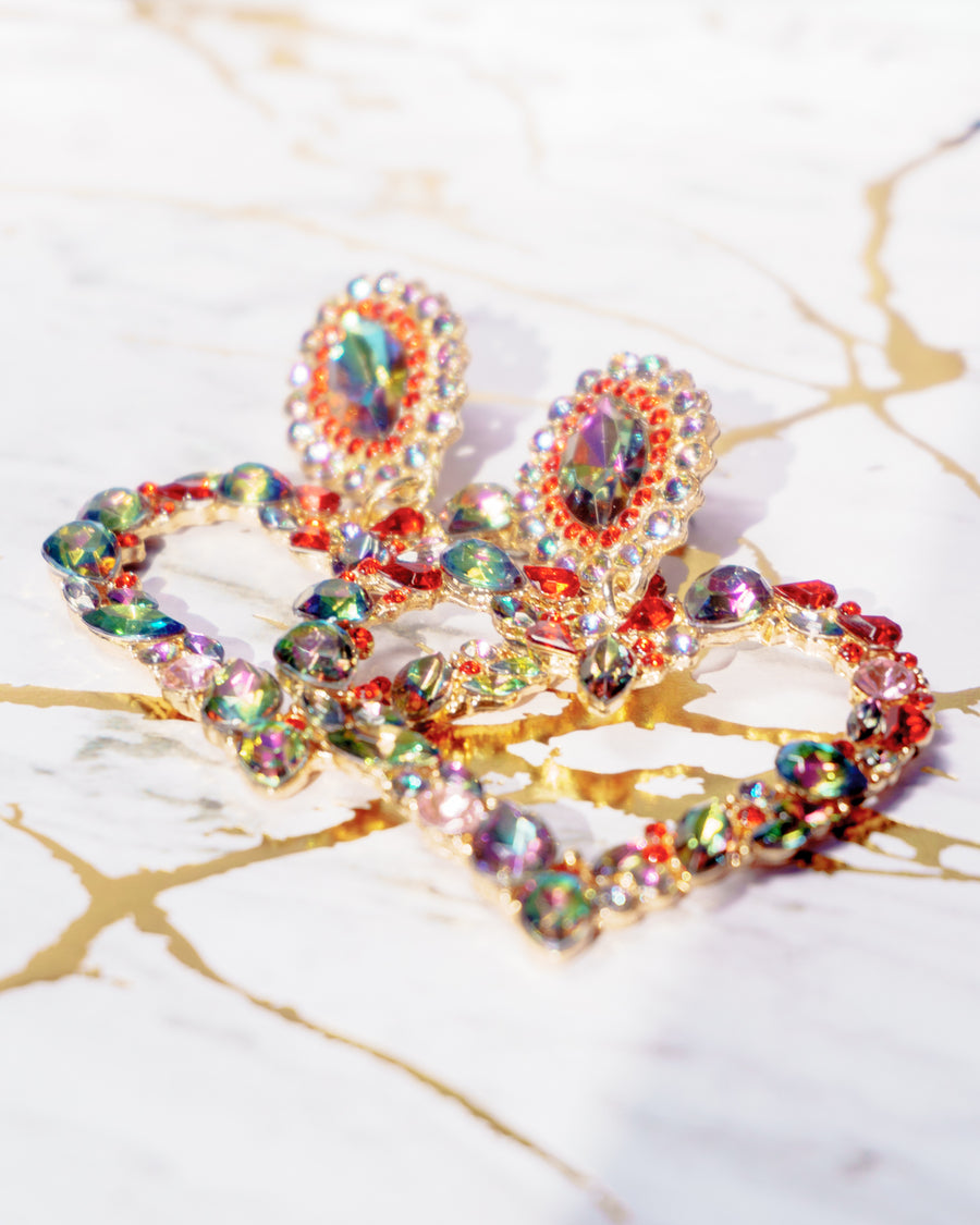 LIMITED EDITION MARBLE Sequin Heart Earrings