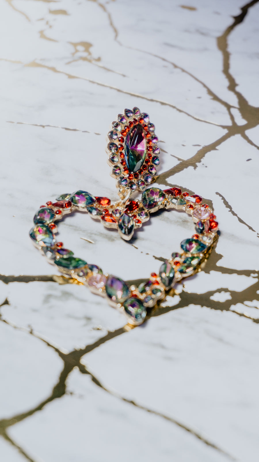 LIMITED EDITION MARBLE Sequin Heart Earrings