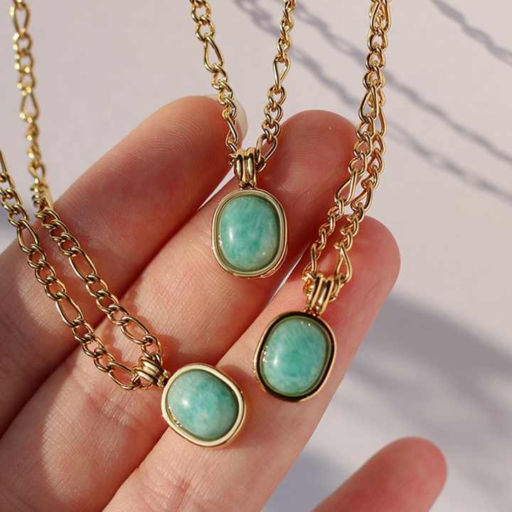 Amazonite Gemstone Pendant Necklace