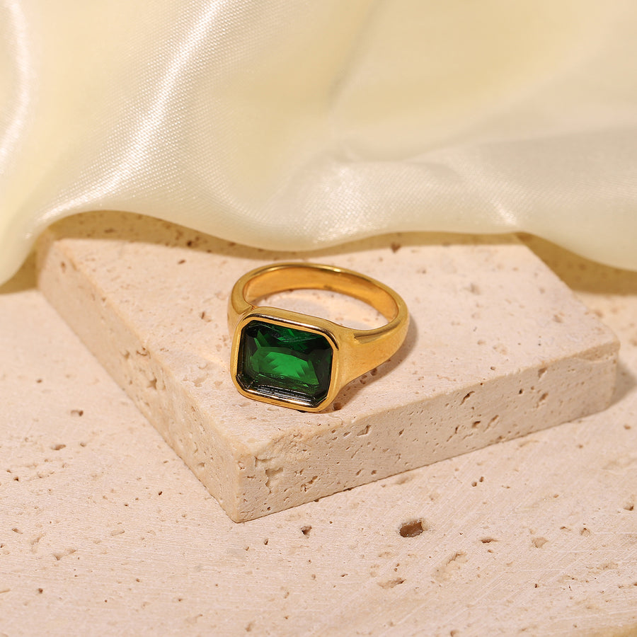 Happiness Square Zircon Ring