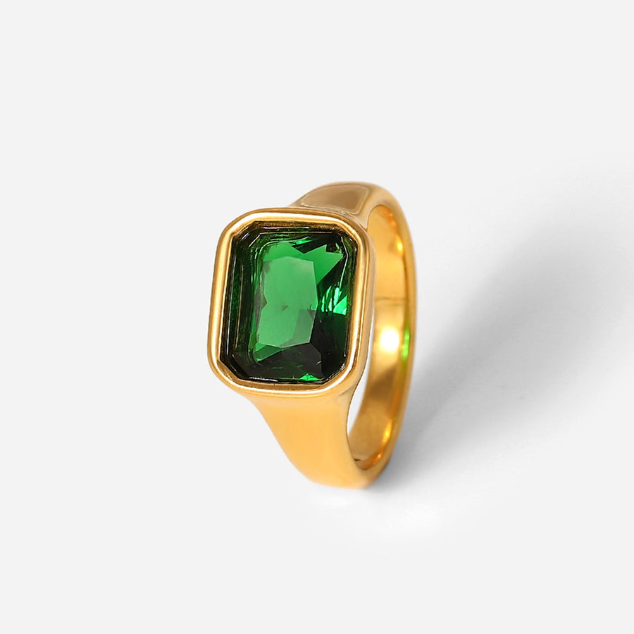 Happiness Square Zircon Ring