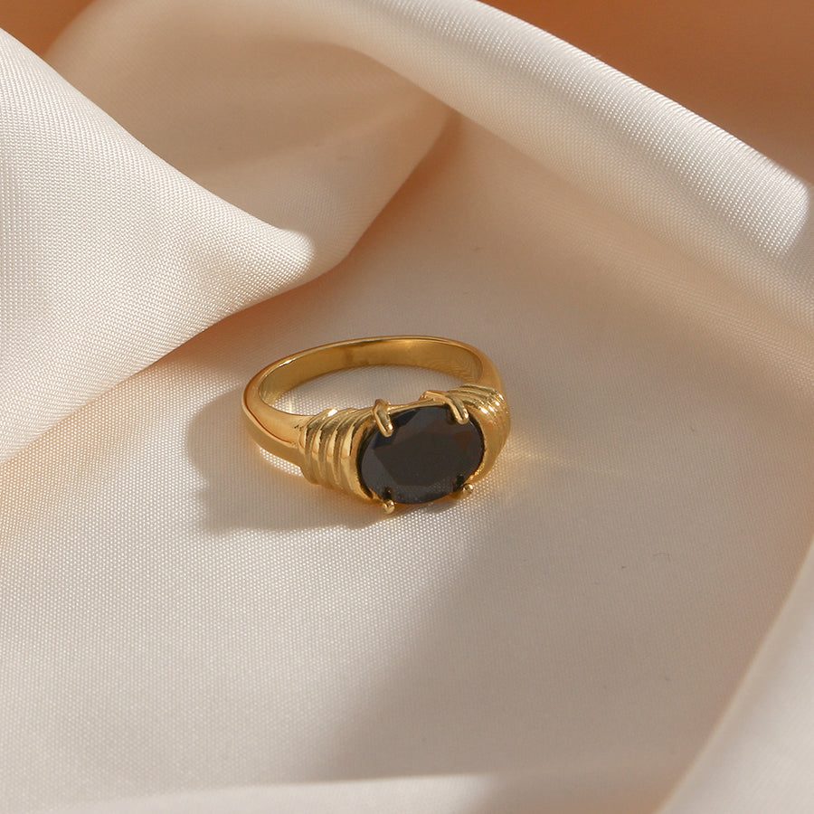 Santa Monica Beautiful Sea Zircon Stone Natural Crystal Ring