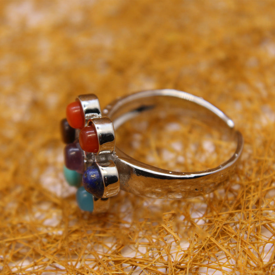 Vintage Healing Function Cabochon Stone Natural Crystal Ring