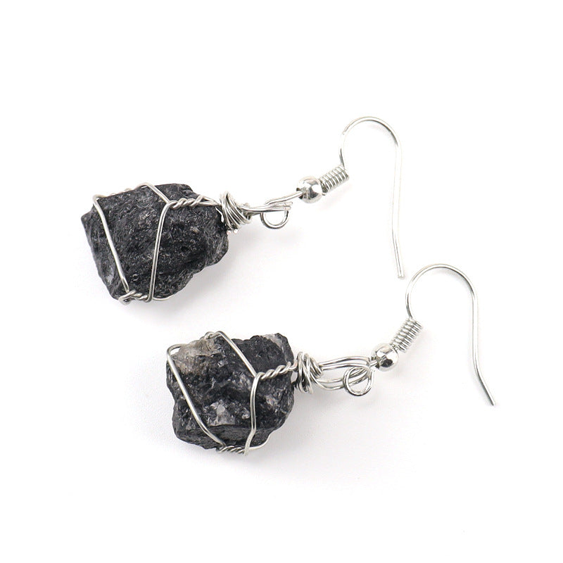 Valentines Natural Quartz Round Drop Earrings