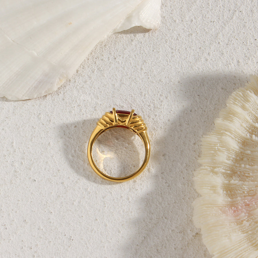 Santa Monica Beautiful Sea Zircon Stone Natural Crystal Ring