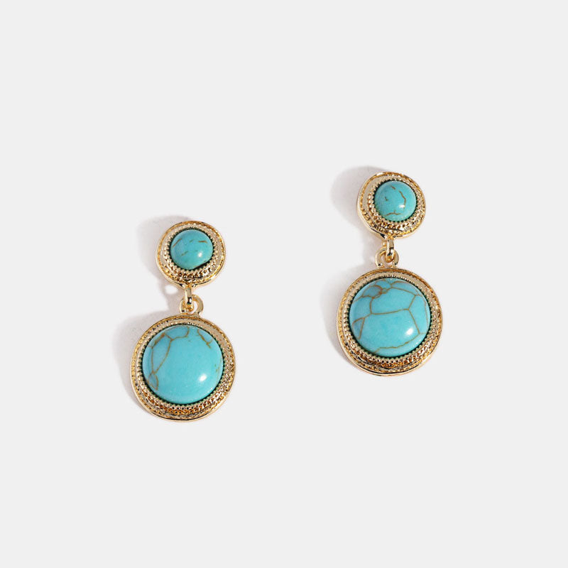 The Night Cafee Tiger Eye Round Drop Earrings