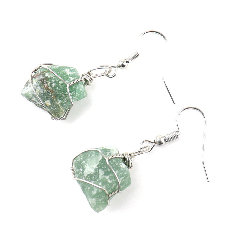 Valentines Natural Quartz Round Drop Earrings