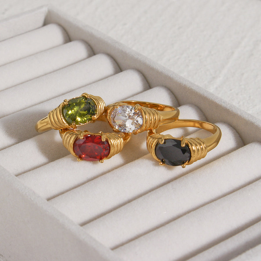 Santa Monica Beautiful Sea Zircon Stone Natural Crystal Ring