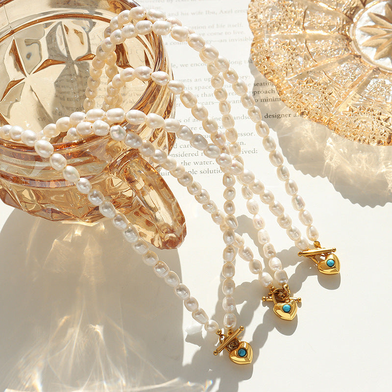 Plated Calaite Heart Pendant Necklace