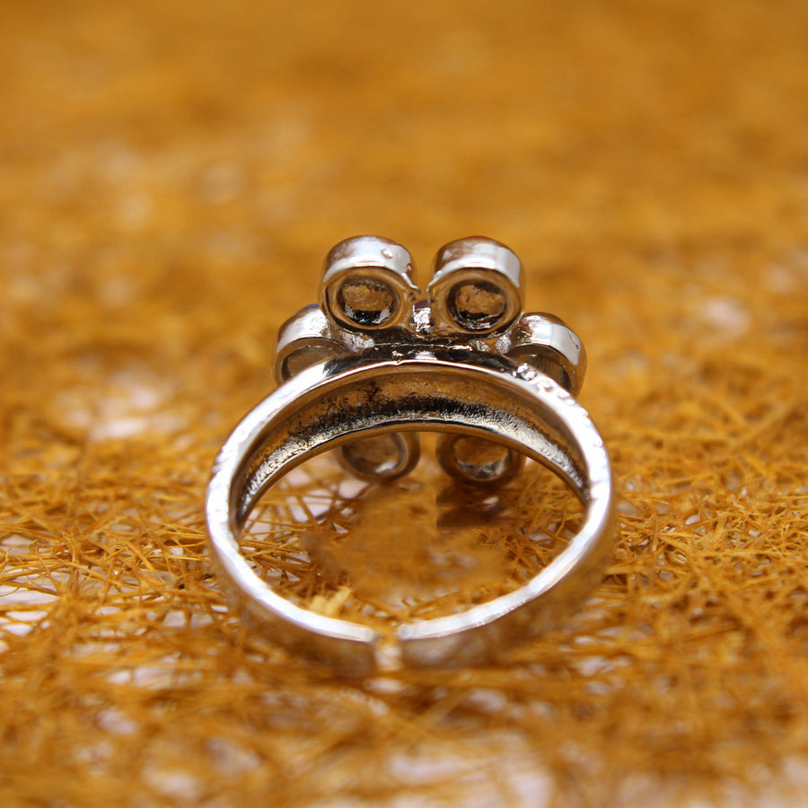 Vintage Healing Function Cabochon Stone Natural Crystal Ring