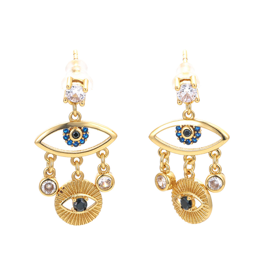 Evil Eye Huggie Drop Earring