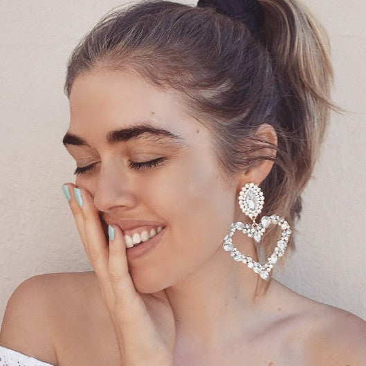Caribbean Lights Heart Gem Earrings